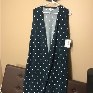 Lularoe large joy  Nwt turquoise white polka dots